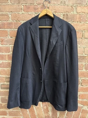 Chaqueta Lardini para hombre sin estructura, talla 48, lana azul marino cachemir, Italia Foto 1 de 4