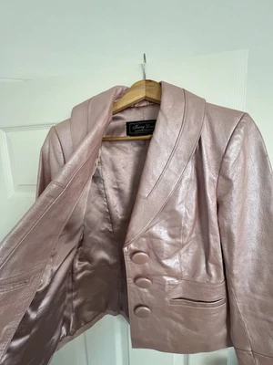 Women’s Terry Lewis Luxuries Leather Metallic Copper Jacket -Size XS NWT - Image 1 of 4