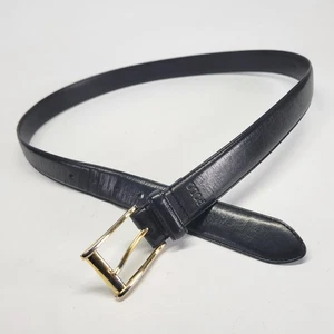 Polo Ralph Lauren Belt 36 Italian Saddle Leather Dress Black 2113130-001 - Picture 1 of 16