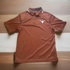 Texas Longhorns Shirt Mens Large Orange Polo Golf Dri Fit Nike Cowboy Shiny - Picture 1 of 8