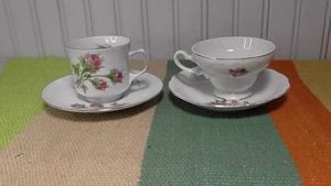 Bareuther Waldsassen Teetasse & Untertasse Goldrand Blumenmuster & HB Blumen Set - Bild 1 von 16
