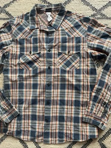 Camisa vintage Patagonia talla M para hombre a cuadros de algodón orgánico con botones - Imagen 1 de 11