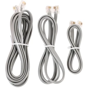 3 szt. Kabel telefoniczny Przedłużacz Długie kable do telefonów stacjonarnych - Zdjęcie 1 z 12