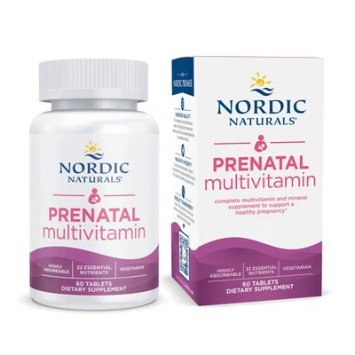 Comprimidos multivitamínicos prenatales Nordic Naturals - 60 unidades Foto 1 de 4