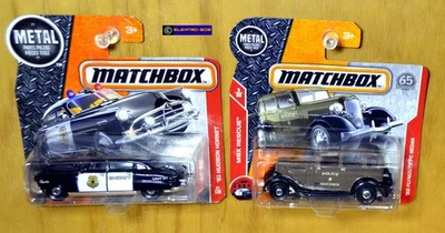 2x Matchbox Police '51 Hudson Hornet & '33 Plymouth - New*/Sealed/VHTF [Wear] - image 1 of 4