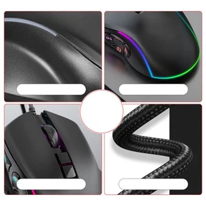 ɪRGB Gaming Mouse Macro Define 6 Levels Adjustable DPI 7200dpi Optical - Picture 1 of 12