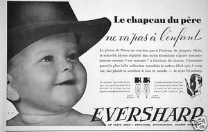 PUBLICITÉ PLUME EVERSHARP LE CHAPEAU DU PÈRE NE VA PAS À L'ENFANT - Picture 1 of 1