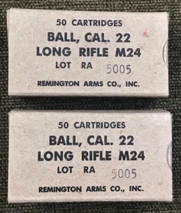 CAL DE BOLA REMINGTON BRAZOS M24. .22 RIFLE LARGO SEGUNDA GUERRA MUNDIAL NUEVO RÉPLICA CAJAS DE MUNICIÓN - Imagen 1 de 10