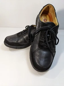 Women's 9W Clarks Unstructured Un.Spoken Black Leather Laceup Comfort Shoes - Picture 1 of 12