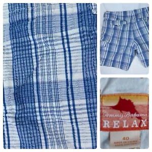 Tommy Bahama Relax Men's Shorts Size 40 100% Linen Blue And White Stripe - Picture 1 of 5