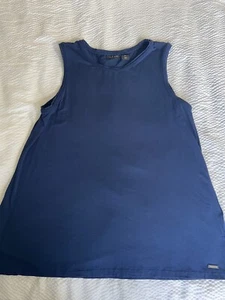 Tahari sleeveless navy blue boluse stretchy women's size L - Picture 1 of 7
