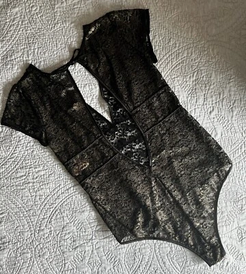 Playful Promises x Fuller Figure Fuller Bust Foil Lace Bodysuit Size 12 - Image 1 of 4