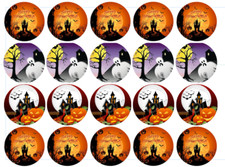 20PZ HALLOWEEN CUPCAKES / COPRI - BISCOTTI Mini - Ostia per biscotto