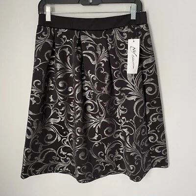 NY Collection Women’s Elastic Waist Pull On Pleated A Line Skirt size S - Image 1 of 3