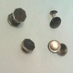 Lot of 4 Vintage Dark Mother of Pearl Cuff Links - Picture 1 of 3