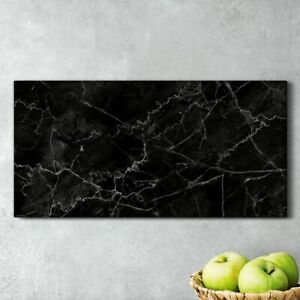 Dekor Leinwand Uhr Wandbilder Geräuschlos Küche 60x30 schwarz Marmor