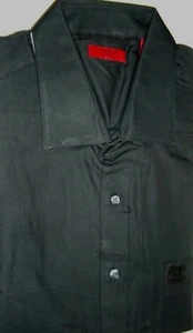 Alfani Men's 100% Cotton Fitted Dress Shirt Solid Black Size 17 1/2 34/35 XL - Picture 1 of 2