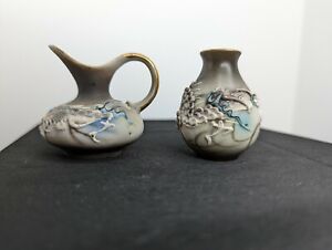 Moriage Dragonware Miniature Pitcher and Vase Set Japan