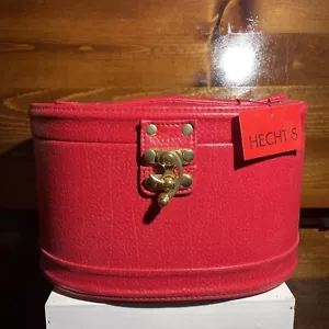 Borsa da viaggio rigida Bentony Cosmetic vintage nuova rossa con vassoio e specchio - Foto 1 di 5