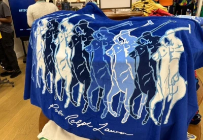 Polo Ralph Lauren Toalla de Playa 35" x 66" Piscina Baño Playa Viaje PONIS AZUL MARINO Foto 1 de 3