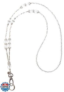 Crystal Bling Damen Perlen Schlüsselband für Ausweis Karten Halter Lehrer Kreuzfahrt - Bild 1 von 5