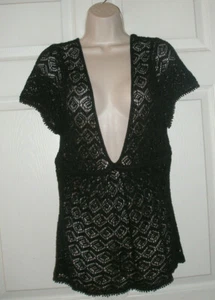 Traje de baño grande para mujer LOFT traje de baño cubre negro tejido a ganchillo nuevo - Imagen 1 de 10