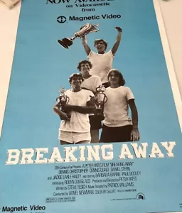 BREAKING AWAY Movie Videocassette Promo Poster 1979 ORIG ROLLED NM-/ VG+ Cycling - Picture 1 of 17