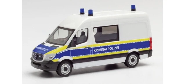 Herpa 095563 - 1/87 MB Sprinter 13 Autobus Semi " Kriminalpolizei Brandenburg “ - Immagine 1 di 1