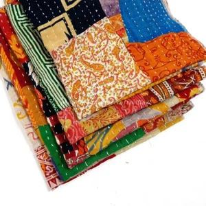 Vintage Kantha Patchwork Küchentuch, 10 Stck. Menge weiches Handtuch, bunt sortiert - Bild 1 von 3