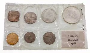 Bahama 1966 Mint Set 7 monete Mint Set MS2 sigillate - Foto 1 di 7