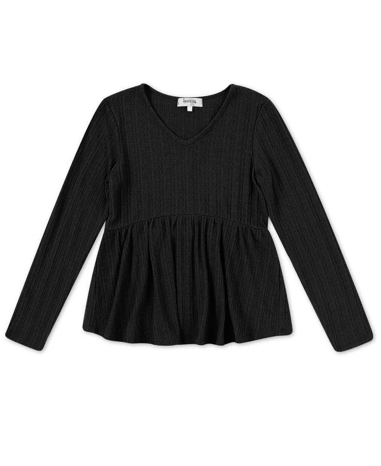 Speechless Big Girls V Neck Long Sleeve Tunic Baby Doll Top - Image 1 of 1