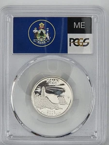 2003-S 25C Silver Maine Quarter PCGS PR70DCAM Flag Label Top Pop - Picture 1 of 2