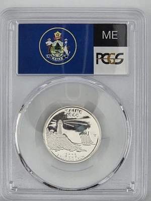 2003-S 25C Silver Maine Quarter PCGS PR70DCAM Flag Label Top Pop - Image 1 of 2