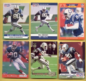1989-1993 Pro Set BILL BROOKS Indianapolis Colts Bills Lote de 5 Cartas Jugador Más Valioso Español - Imagen 1 de 1