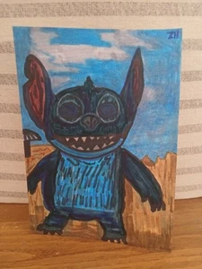Drawing Stitch Disney Live Action 2025 Movie Sandcastle Umbrella Alien Cartoon - Picture 1 of 1