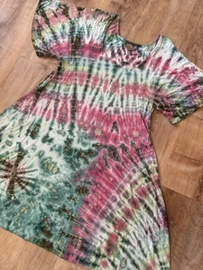Kathmandu Imports Batik Kleid Große XL Locker Stretch Kurzarm Festival - Bild 1 von 14