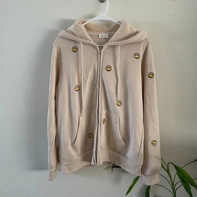 Sudadera con Capucha Reflex Smiley Face Cremallera Completa Para Mujer Grande Amarillo Tostado Gráfico Informal Acogedora Foto 1 de 4