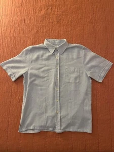 Vintage Guess Jeans By Georges Marciano Short Sleeve Button Up Shirt Blue Size M - Picture 1 of 7