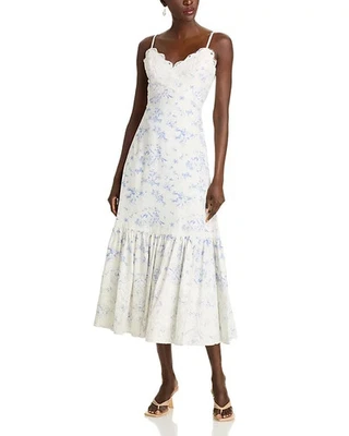 Vestido midi con ribete de encaje AQUA - azul/blanco - XS Foto 1 de 4