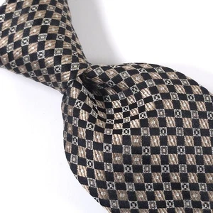 JOS A BANK Executive Collection 100% Silk Tie, Black & Light Brown Checkered. - Picture 1 of 11