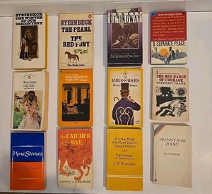 ⭐️ Vintage Lot of 12 Classic Literature w/John Steinbeck & Henry James PB  - Picture 1 of 14