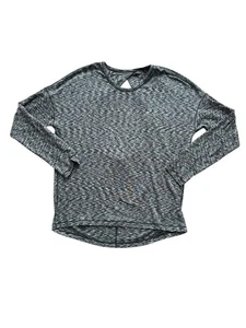 Lululemon Get Set Langarmshirt Damen Größe ~8 grau hinten offen Space Dye - Bild 1 von 3
