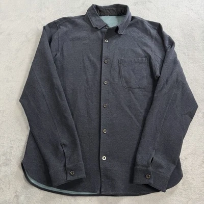 Camisa Lululemon Para Hombre Mediana Comisión Gris Elastizada Abotonada Doble Cara Sobre Foto 1 de 4