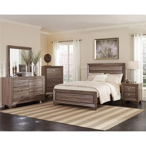 Coaster Kauffman 5-piece Eastern King Wood Bedroom Set Washed Taupe - Picture 1 of 7