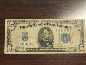 1934 A $5 Silver Certificate ERROR NOTE ?? - Picture 1 of 8