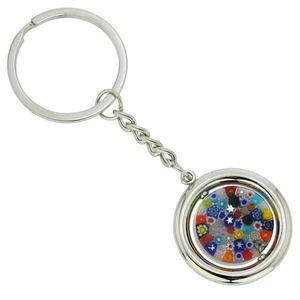 GlassOfVenice Murano Glas Millefiori Scheibe Schlüsselanhänger - Mehrfarbig - Bild 1 von 6