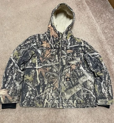 BOYS DICKIES SHERPA LINED DUCK Winter JACKET Medium CAMO Zip Front - Image 1 of 4