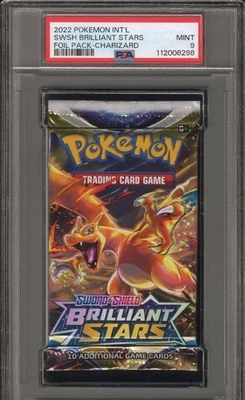 PSA 9 完好 2022 年口袋妖怪剑与盾辉煌明星蜥蜴助推器包 — 第 1/2 张图片