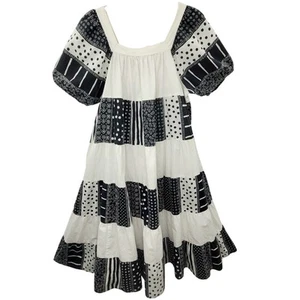 Krist Gudnason Vintage 80s Short Sleeve Tiered Muumuu Maxi Dress Size Medium - Picture 1 of 11
