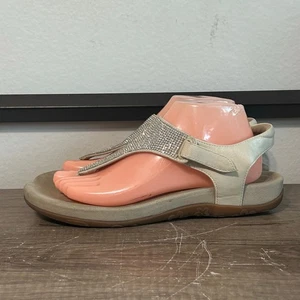 Aetrex Kelly Sparkle Women’s Sandals Shoes Size 10 Silver/Beige - Picture 1 of 8